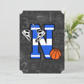 Personalisierter Anfangsbuchstabe N Einladung (Stehend Vorderseite)