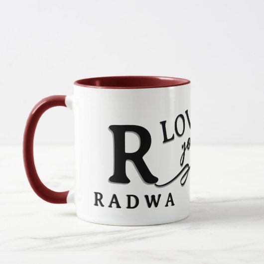 Personalisierter Anfangsbuchstabe & Name Becher & Tasse (Links)