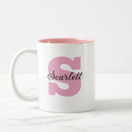 Personalisierter Anfangsbuchstabe S Name Monogramm Zweifarbige Tasse
