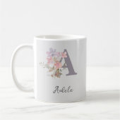 Personalisierter Anfangsbuchstabe Tasse: Florales  Kaffeetasse (Links)