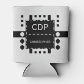 Personalisierter Anfangsname Diamantform schwarz Dosenkühler (Vorderseite)