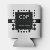 Personalisierter Anfangsname Diamantform schwarz Dosenkühler (Rückseite)