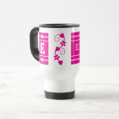 Personalisierter Anfangsname pink Reisebecher (Vorderseite Links)