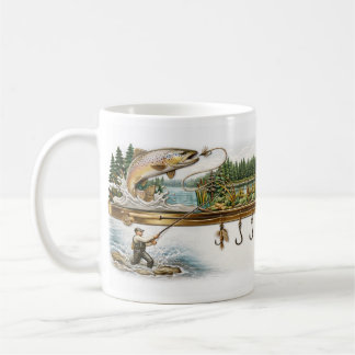 Personalisierter Angelbecher, Angelgeschenk, Fisch Kaffeetasse