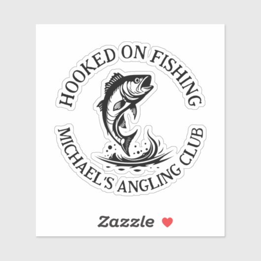 Personalisierter Angler beim Fischfang Aufkleber (Blatt)