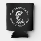 Personalisierter Angler beim Fischfang Dosenkühler (Vorderseite)