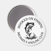 Personalisierter Angler beim Fischfang Magnet (Vorderseite/Rückseite)