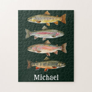 Personalisierter Angler – Forellen-Angel-Design Puzzle