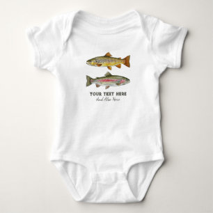 Personalisierter Anglerliebhaber – Forellenangler- Baby Strampler