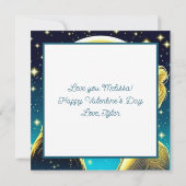 Personalisierter Anime Couple Moon Valentinstag Karte (Rückseite)