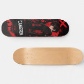 Personalisierter Anime Schwarzer Roter Samurai Skateboard (Horizontal)