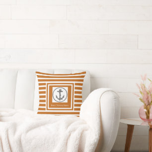 Personalisierter Anker Dk Burnt Orange Kissen