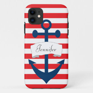 Personalisierter Anker-roter Streifen iPhone 5/5S Case-Mate iPhone Hülle