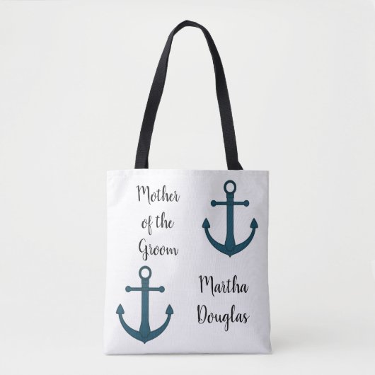 Personalisierter Anker & Seestern Mutter des Bräut Tasche (Vorderseite)