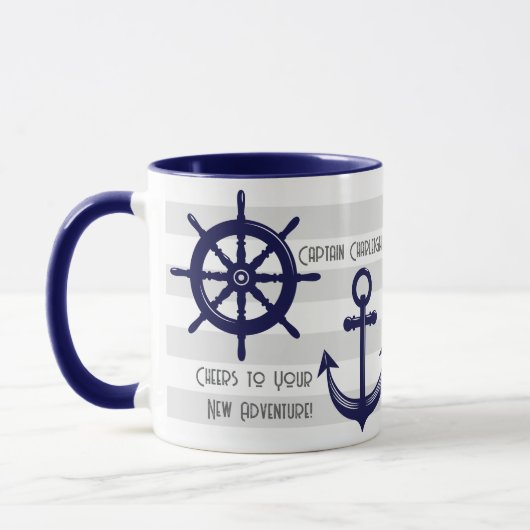 Personalisierter Anker- und Bootkaffee auf dem Rad Tasse (Links)