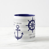 Personalisierter Anker- und Bootkaffee auf dem Rad Tasse (Zentrum)