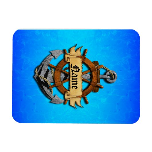 Personalisierter Anker und Rad Magnet (Horizontal)