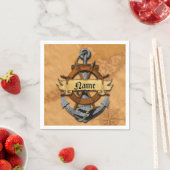 Personalisierter Anker und Rad Serviette (Beispiel)