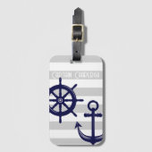 Personalisierter Anker und Schiffshubschrauber Gepäckanhänger (Vorderseite Vertikal)