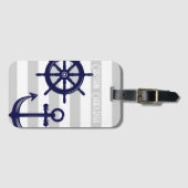 Personalisierter Anker und Schiffshubschrauber Gepäckanhänger (Vorderseite (Horizontal))