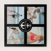 Personalisierter Ankerfoto Collage Black Puzzle (Horizontal)