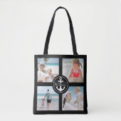Personalisierter Ankerfoto Collage Black Tasche (Vorderseite)