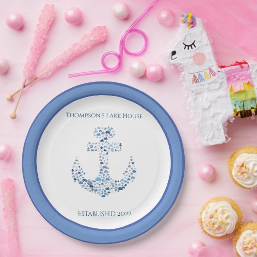 Personalisierter Ankergedanke Pappteller (Party)
