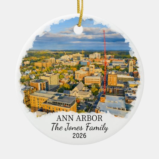 Personalisierter Ann Arbor-Schmuck, Benutzerdefini Keramik Ornament (Vorne)