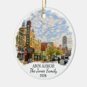 Personalisierter Ann Arbor Weihnachtsschmuck, Indi Keramik Ornament (Links)