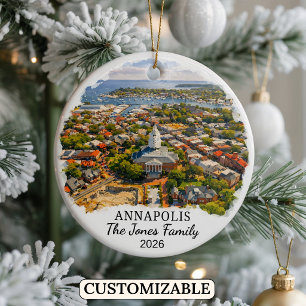 Personalisierter Annapolis-Schmuck, Maßgeschneider Keramik Ornament