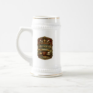 Personalisierter Antiquitäten-Möbelhändler-Bierkru Bierglas