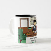 Personalisierter Anwalt, Anwalt, männlicher Cartoo Zweifarbige Tasse (Vorderseite Links)