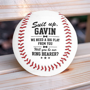 Personalisierter "Anziehen" Ringträger-Antrag Baseball