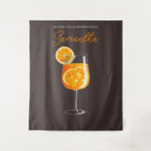 Personalisierter Aperol Spritz Brautparty Hintergr Wandteppich (Vorderseite)
