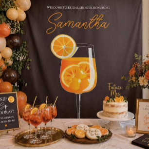 Personalisierter Aperol Spritz Brautparty Hintergr Wandteppich