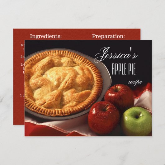 Personalisierter Apfelkuchen oder Rezept Postkarte (Vorne/Hinten)