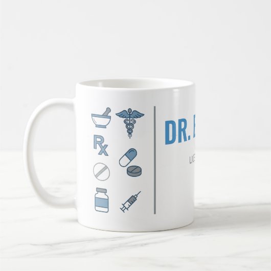 Personalisierter Apotheker-Becher | Moderne Split- Kaffeetasse (Links)