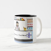 Personalisierter Apotheker - Cartoon Zweifarbige Tasse (VorderseiteRechts)