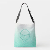 Personalisierter Apotheker Grüner Glitzer Tote Bag Tragetaschen Mit Langen Trägern (Rückseite)