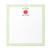Personalisierter Apple-Lehrer-Editor, grün Notizblock (Vorderseite)