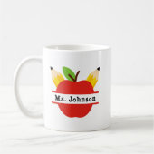 Personalisierter Apple-Lehrername Kaffeetasse (Links)