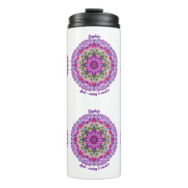 Personalisierter April Birth Blume Sweet Pea Manda Thermosbecher