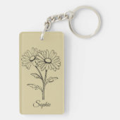 Personalisierter April Geburtshaus Blume Daisy Sch Schlüsselanhänger (Rückseite)