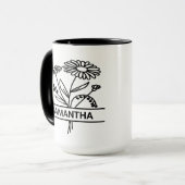 Personalisierter April Geburtsmonat Blume Mama Nam Tasse (Vorderseite Links)