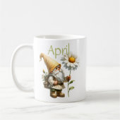 Personalisierter April Geburtsmonat Garten Gnome Kaffeetasse (Links)