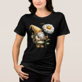 Personalisierter April Geburtsmonat Garten Gnome Tri-Blend Shirt (Vorderseite)