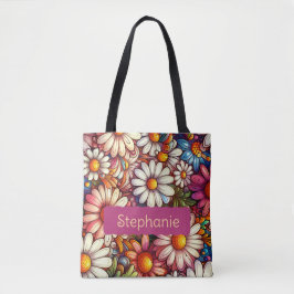 Personalisierter April Geburtstag Blume Daisy Tasche