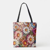 Personalisierter April Geburtstag Blume Daisy Tasche (Rückseite)