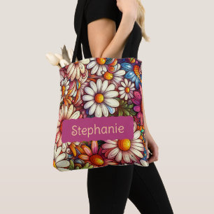 Personalisierter April Geburtstag Blume Daisy Tasche