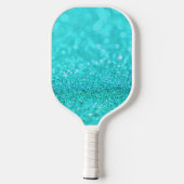 Personalisierter Aqua-Glitzer Mit Monogramm Pickleball Schläger (Rückseite)